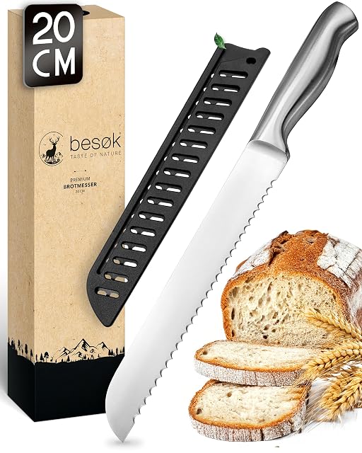 Cuchillo de pan dentado de acero inoxidable besøk de 20 cm