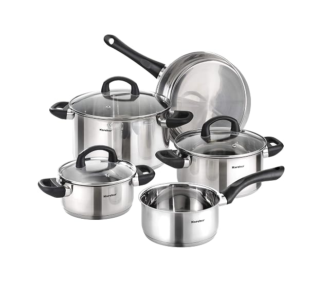 Batería de cocina de acero inoxidable Karcher Mia de 5 piezas