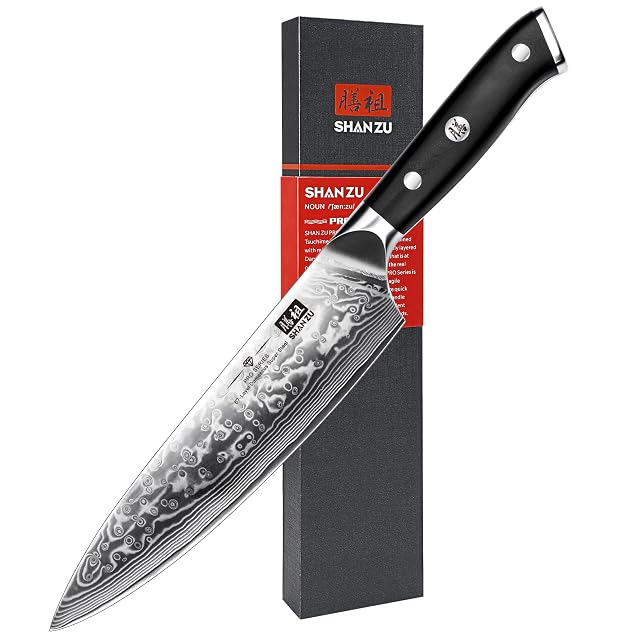 Cuchillo de chef de Damasco SHAN ZU de 20 cm