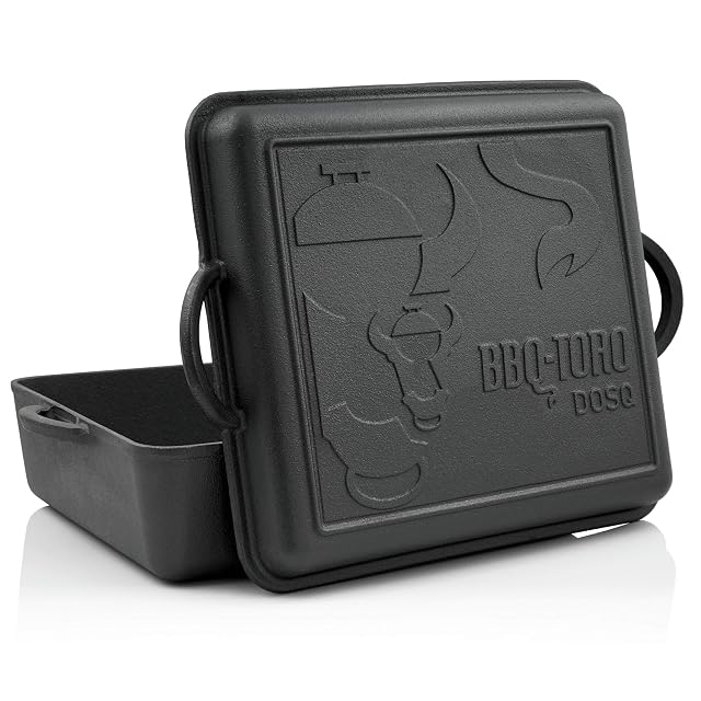 Cocotte rectangular de hierro fundido BBQ-Toro de 10,5 litros