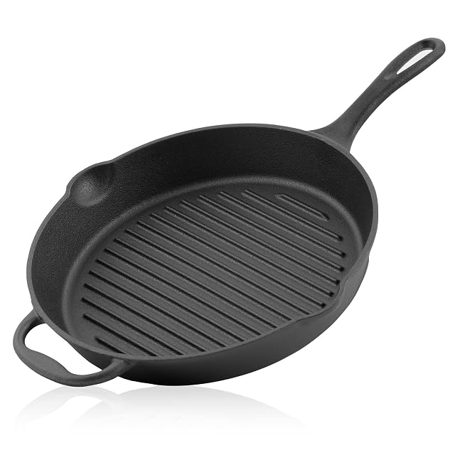 Sartén grill de hierro fundido con nervios BBQ-Toro de 34 cm