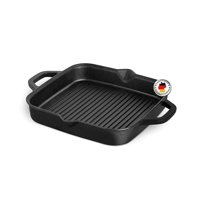 Sartén grill de hierro fundido precurado BURNHARD 946105 de 30 cm