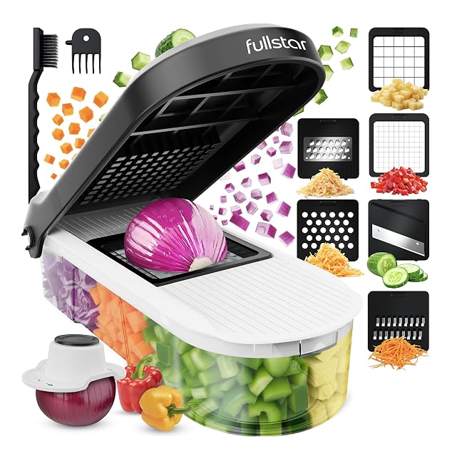 Mandolina y cortador de verduras fullstar Pro Core con recipiente