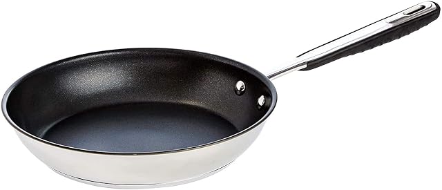Sartén antiadherente de acero inoxidable Amazon Basics de 28 cm
