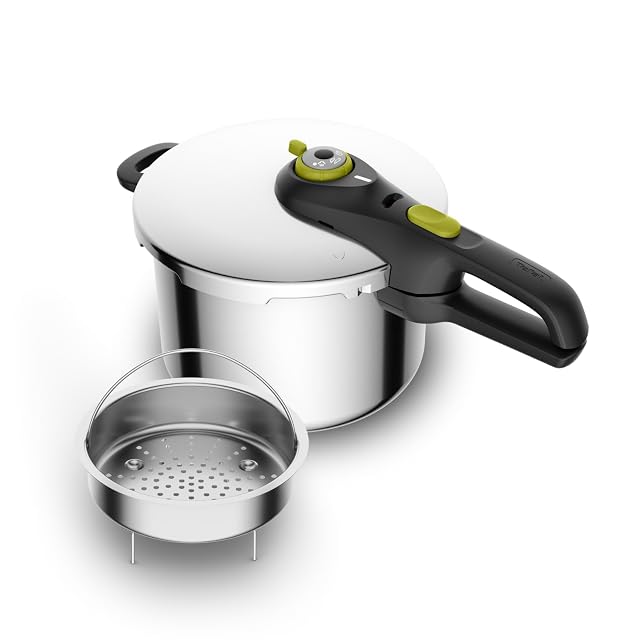 Olla a presión de acero inoxidable Tefal Secure 5 Neo de 6 litros
