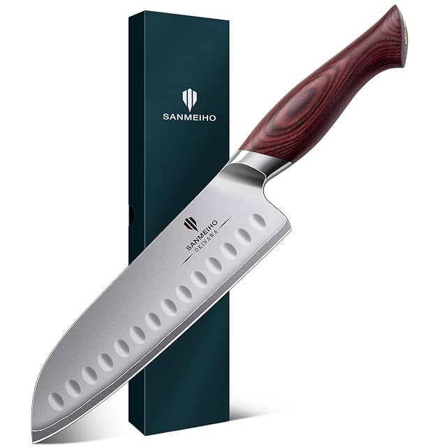 Cuchillo santoku japonés laminado SANMEIHO de 18 cm