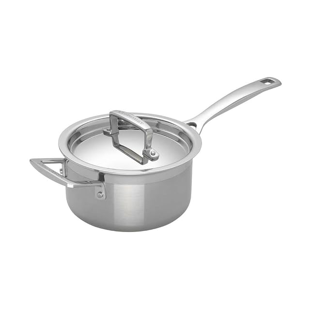Cazo de acero inoxidable de triple capa Le Creuset de 20 cm con tapa