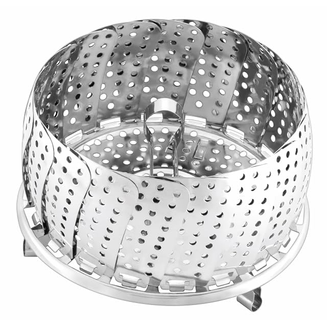 Cestillo vaporera plegable de acero inoxidable Silit con gancho de izado